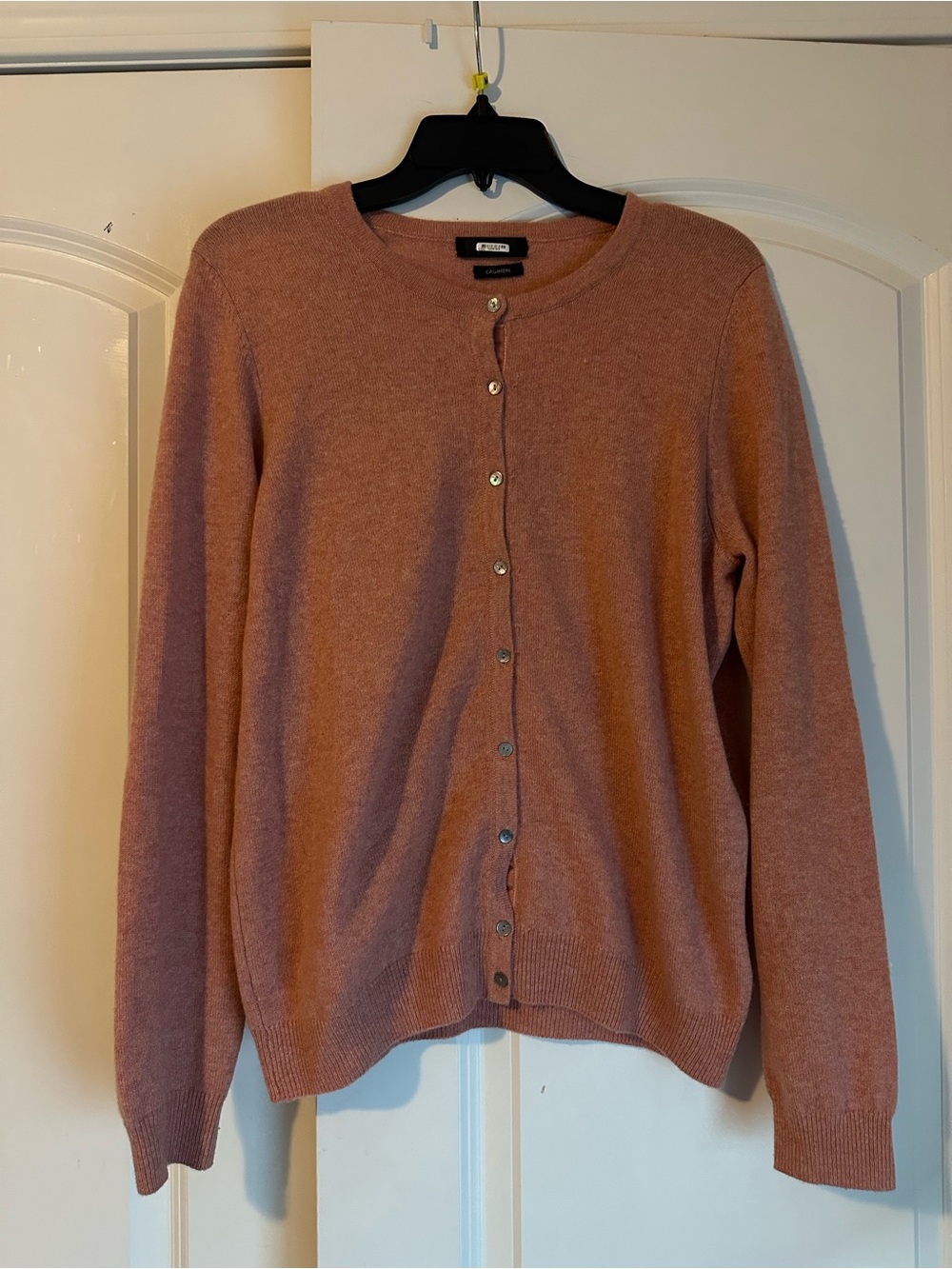 CDC Dusty Rose Button-Front Crewneck Cardigan